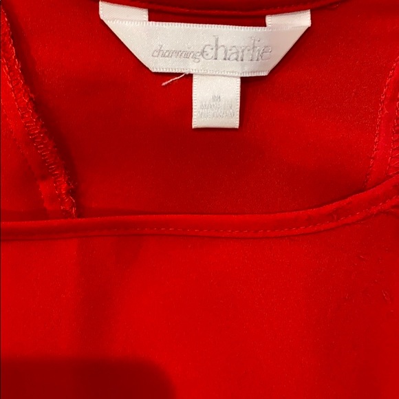 Red boat neck 3/4 length sleeve top - Picture 5 of 6